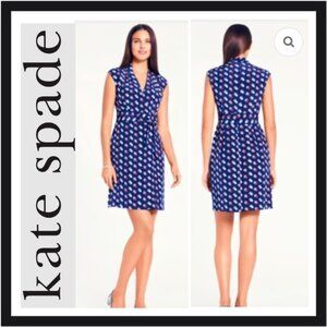 KATE SPADE | Villa Polka Dot Faux Wrap Silk Dress